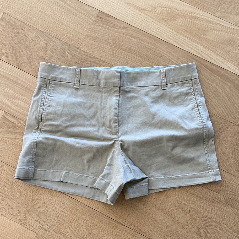 J. Crew Factory Light Khaki High-Rise Cotton Shorts